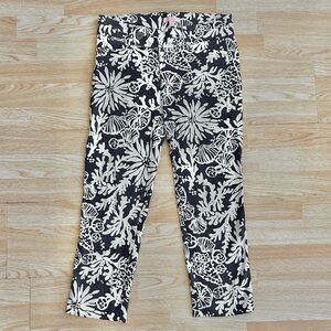 Lilly Pulitzer In the Groove Blue & White Sea Print Capris Cropped Pant 4